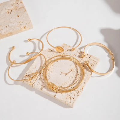 Elegance Linked Bracelet Set | Gold