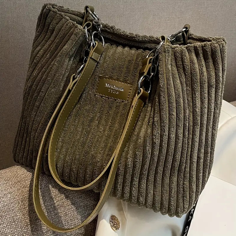 Maria - Elegant Corduroy Tote Bag
