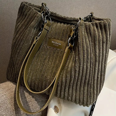 Maria - Elegant Corduroy Tote Bag