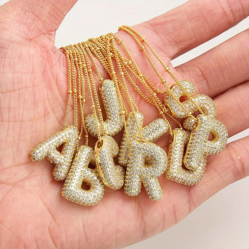 Ball Letter Necklace Set | Gold