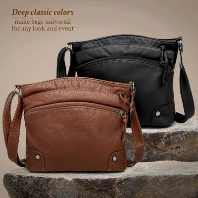 Isla - Large and practical leather shoulder bag