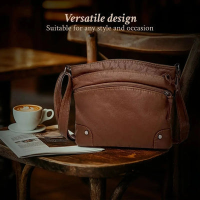 Isla - Large and practical leather shoulder bag