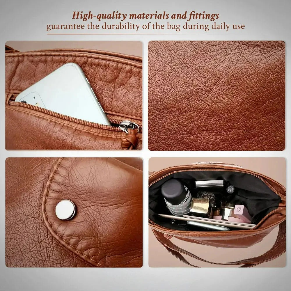 Isla - Large and practical leather shoulder bag