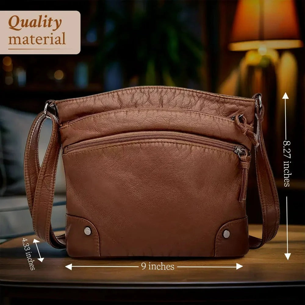 Isla - Large and practical leather shoulder bag