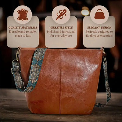 Alexis - Vintage Leather Bucket Bag for Everyday Use