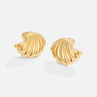 gold shell earrings