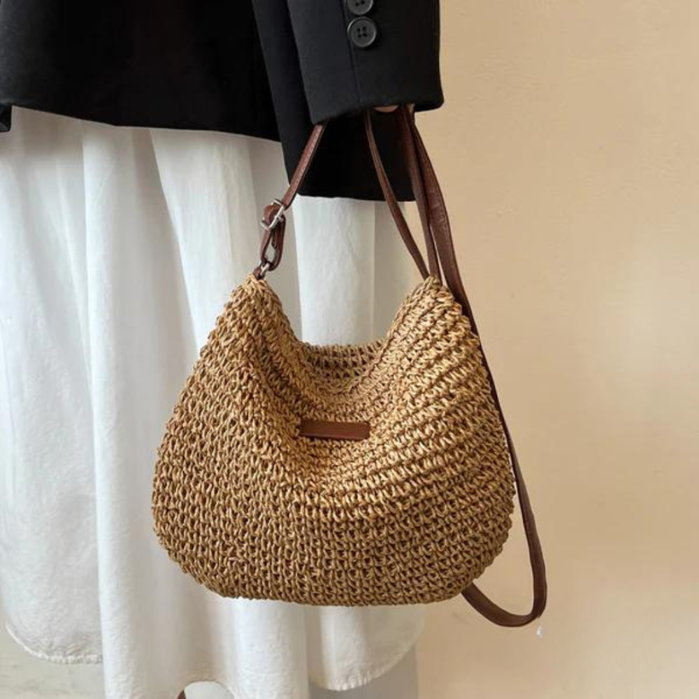 Mary - Retro Straw Crossbody Bag