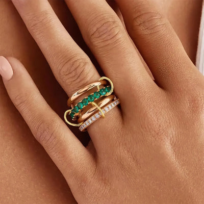 خاتم إيماني المكدس بالألماس