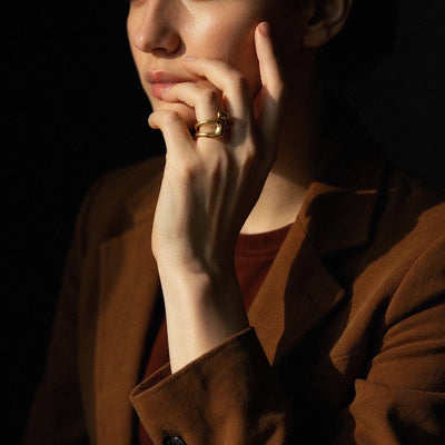 خاتم برنيك المفتوح من الذهب