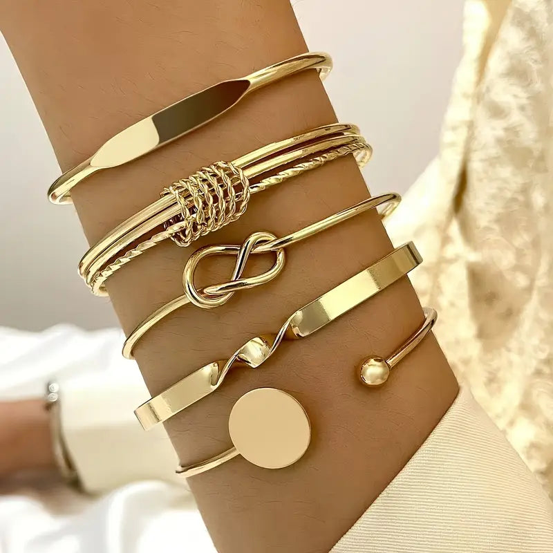 Elegance Linked Bracelet Set | Gold
