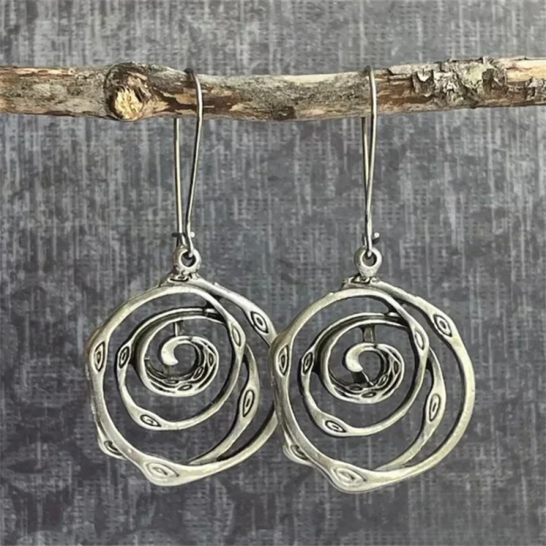 Lori - Sky Blue Spiral Earrings 