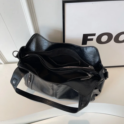 Oma - Large Capacity Double Zip Shoulder Bag