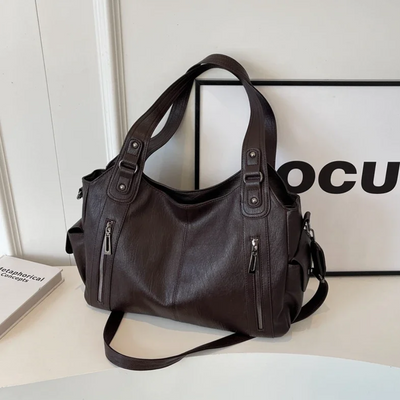 Oma - Large Capacity Double Zip Shoulder Bag