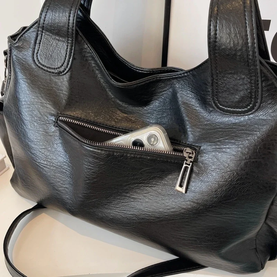 Oma - Large Capacity Double Zip Shoulder Bag