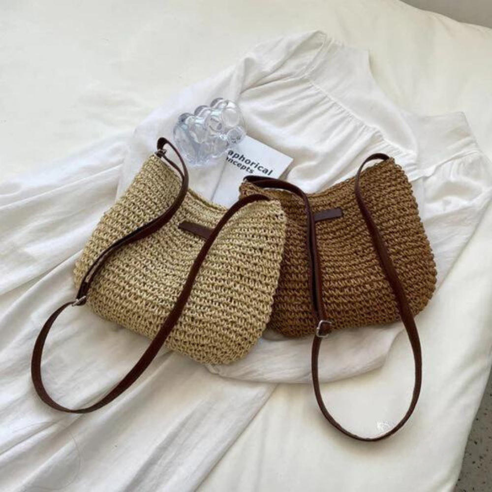 Mary - Retro Straw Crossbody Bag