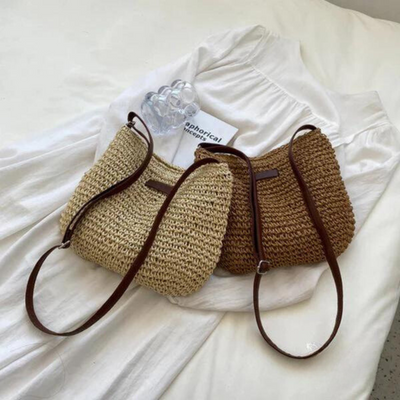 Mary - Retro Straw Crossbody Bag