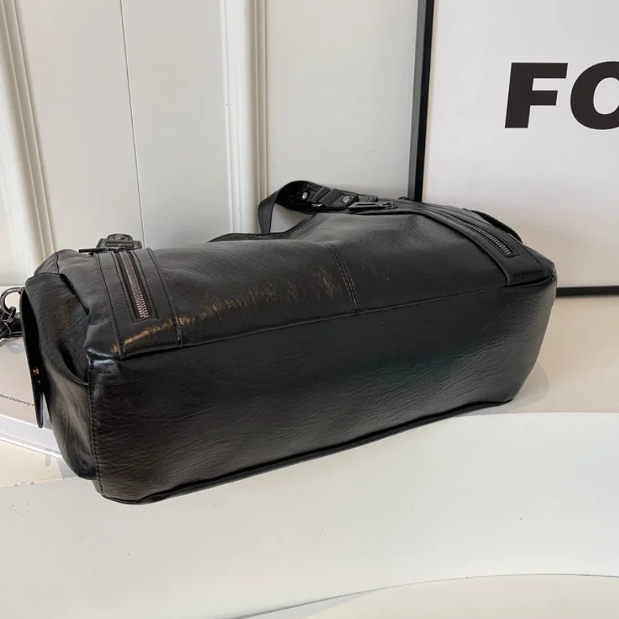 Oma - Large Capacity Double Zip Shoulder Bag