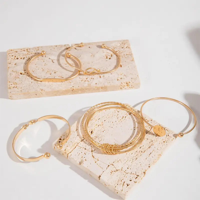 Elegance Linked Bracelet Set | Gold