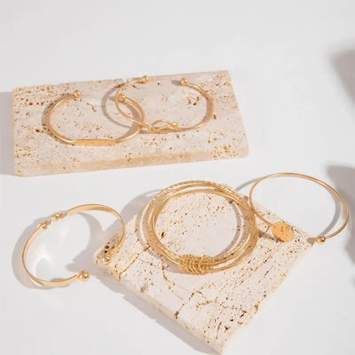 Elegance Linked Bracelet Set | Gold