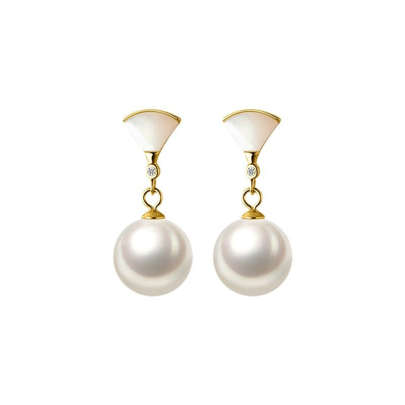 Leka - Elegant Gold Pearl Earrings 