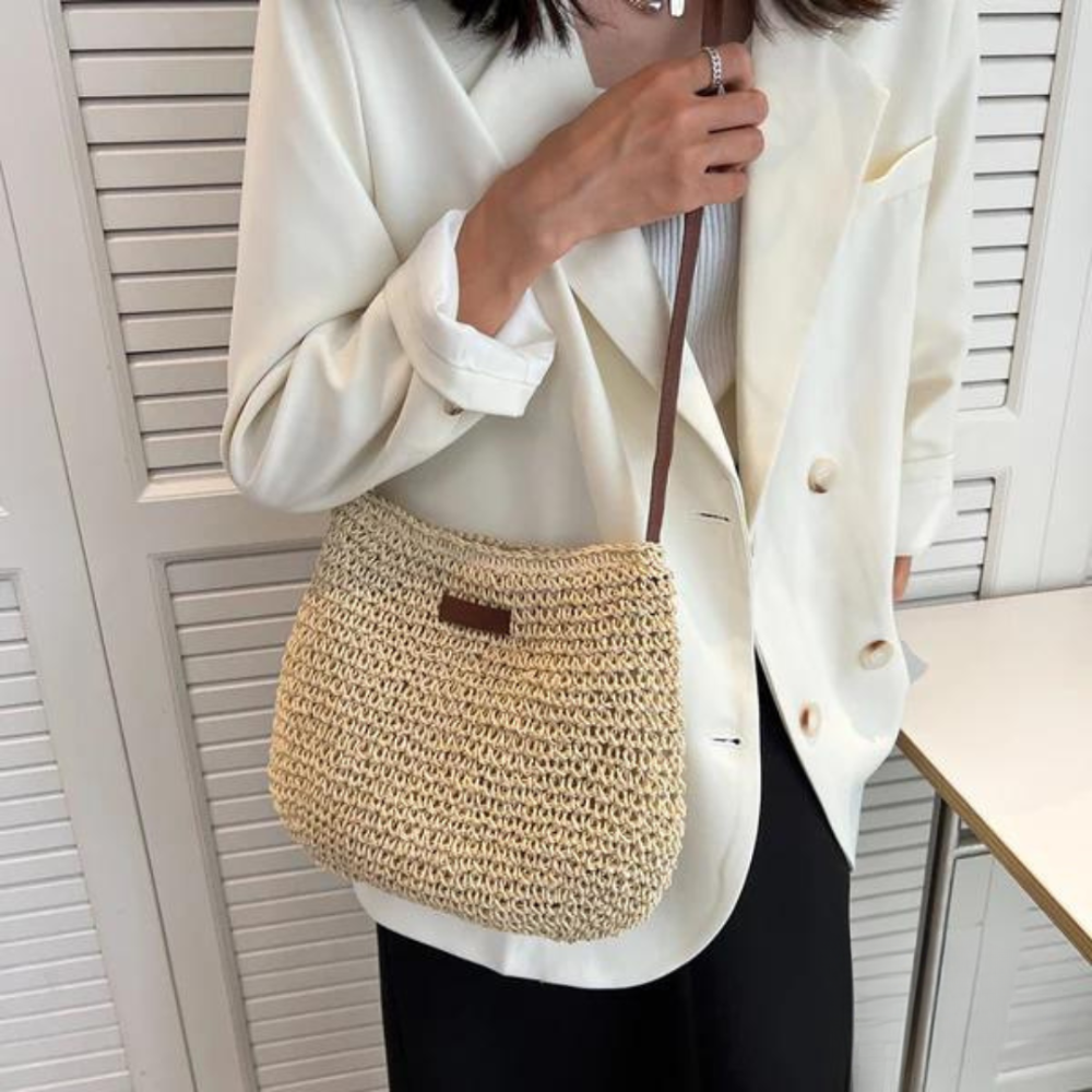 Mary - Retro Straw Crossbody Bag