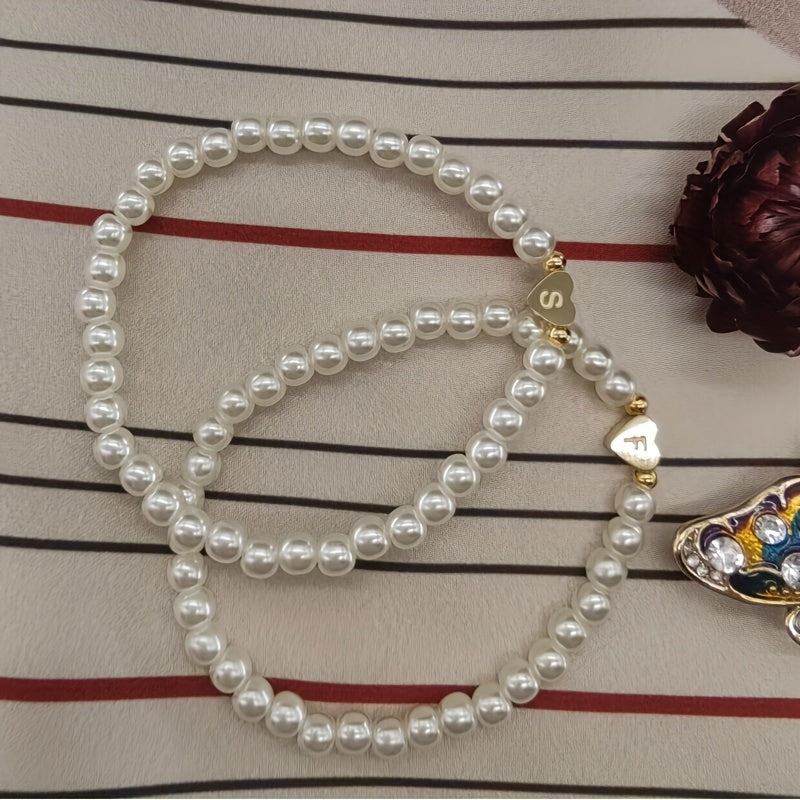 سوار الحرف الأول للقلب الأنيق A-Z