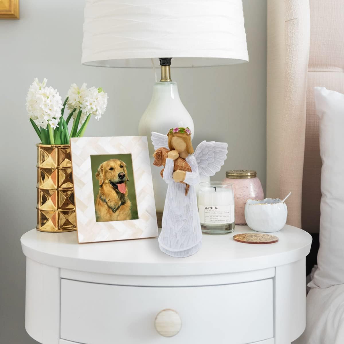 طقم هدايا تذكارية للكلاب، يتضمن تمثال ملاك الصداقة وسوار قوس قزح ذو سبعة شقوق