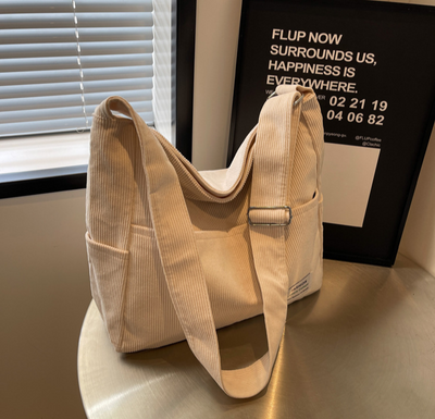 Alina - Corduroy Multi-Pocket Shoulder Bag