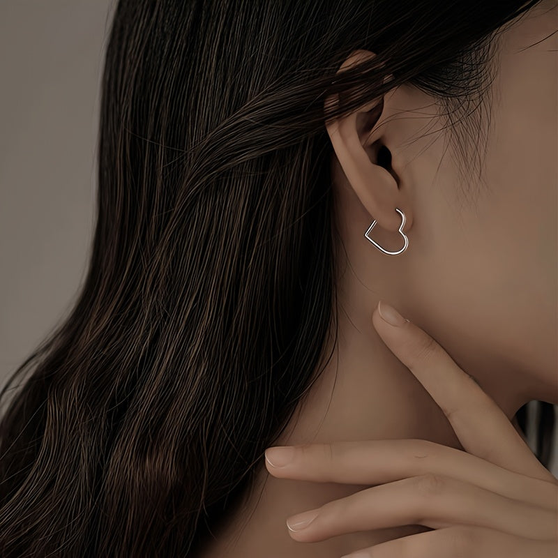 أقراط قلب ذهبي من الفولاذ المقاوم للصدأ