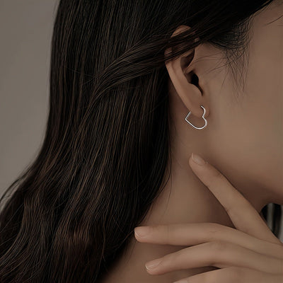 أقراط قلب ذهبي من الفولاذ المقاوم للصدأ