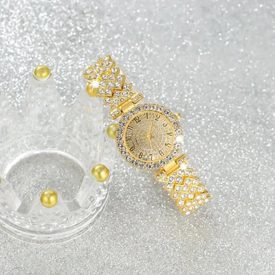 Lux Radiance Gold Watch and Bracelet Set | Gold