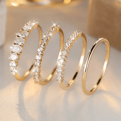 14k gold zircon stacking rings