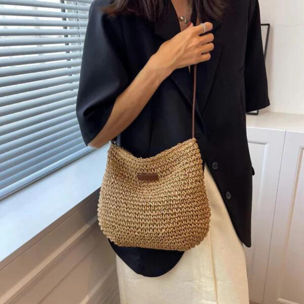 Mary - Retro Straw Crossbody Bag