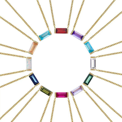 قلادة مع تعليقة حجر الميلاد بتصميم بسيط – مولينز