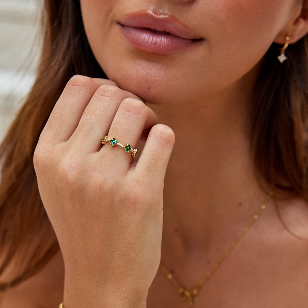 Glock - Clover Leaf Crystal Ring
