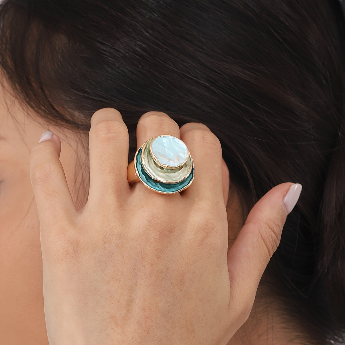 Bohemian Triple Layered Enamel Ring