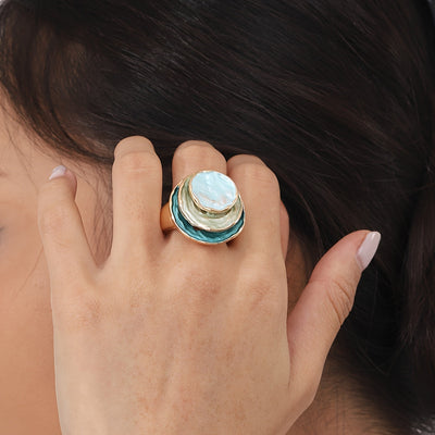 Bohemian Triple Layered Enamel Ring