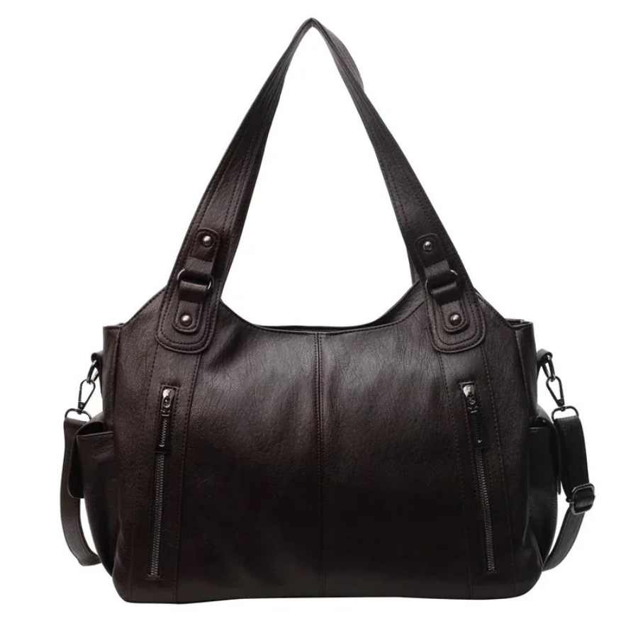 Oma - Large Capacity Double Zip Shoulder Bag