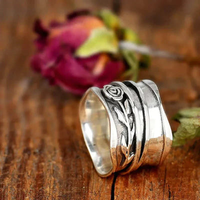 Antique Silver Flower Ring 