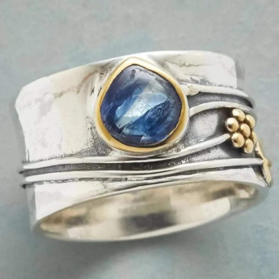 Antique ring with blue stone