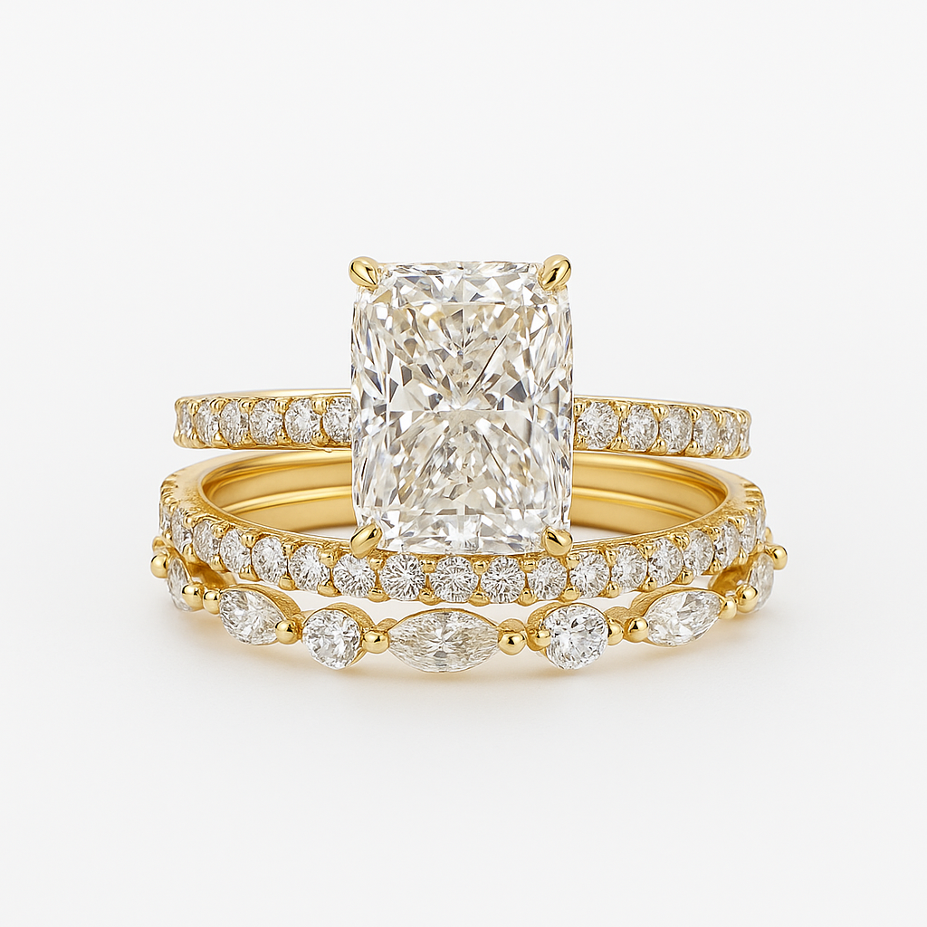 Jayli 3-Piece Wedding Ring Set | Gold
