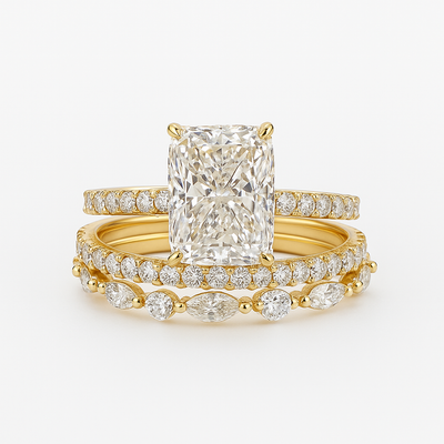 Jayli 3-Piece Wedding Ring Set | Gold