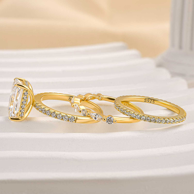 Jayli 3-Piece Wedding Ring Set | Gold