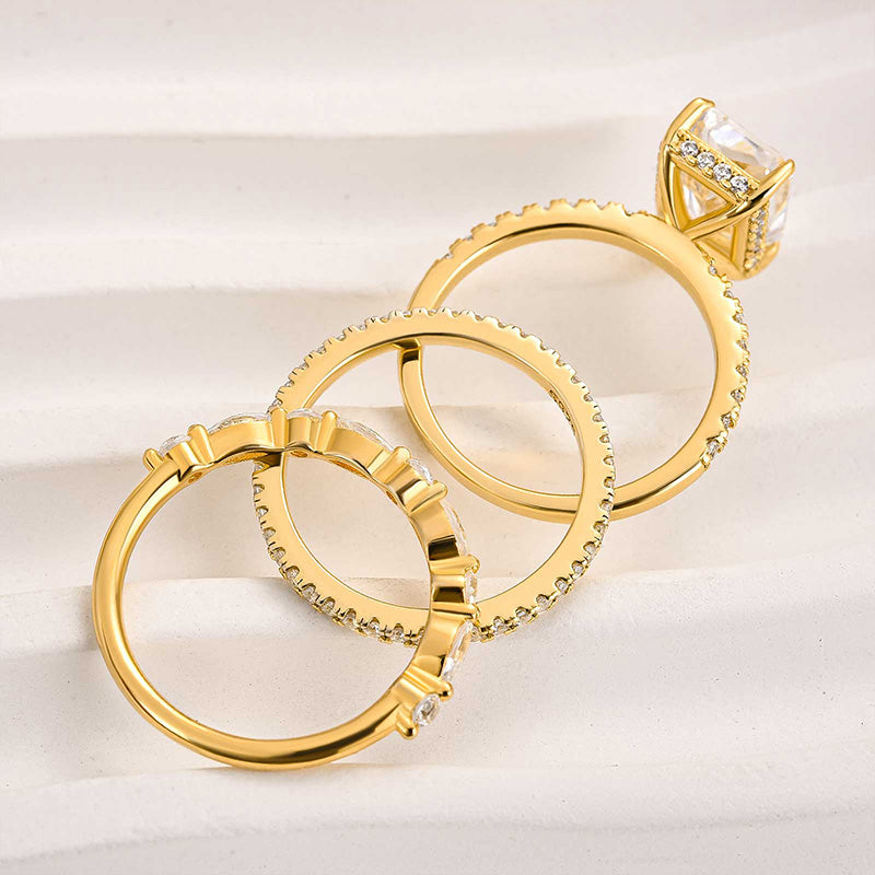 Jayli 3-Piece Wedding Ring Set | Gold