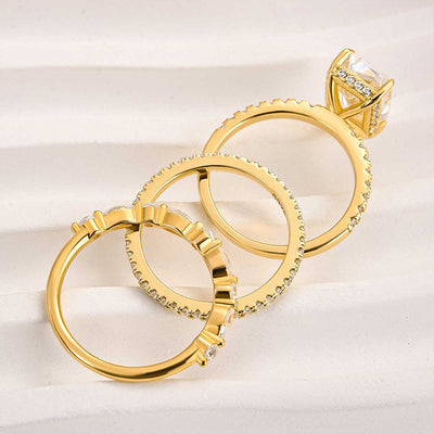 Jayli 3-Piece Wedding Ring Set | Gold