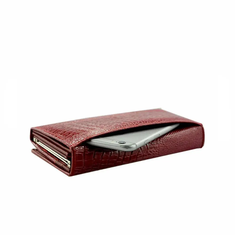 Caroline - Luxury Crocodile Embossed Leather Wallet for Women
