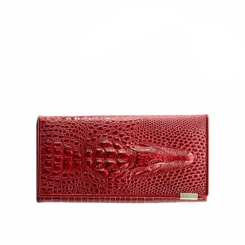 Caroline - Luxury Crocodile Embossed Leather Wallet for Women