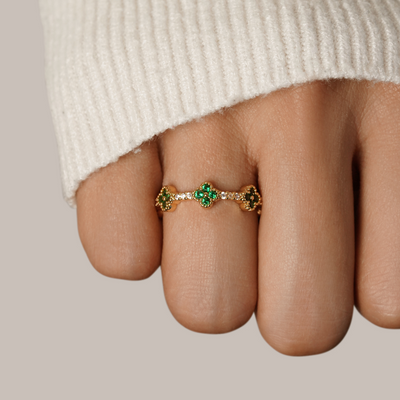 Glock - Clover Leaf Crystal Ring