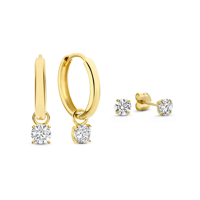 Moon Tear Stone Earrings | Gold