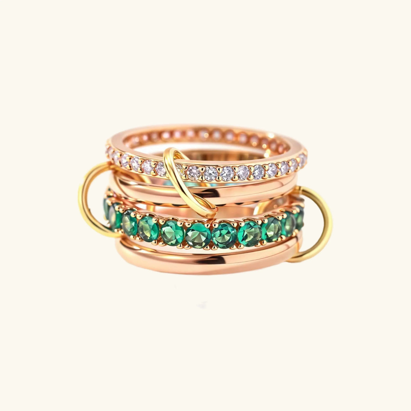 خاتم إيماني المكدس بالألماس